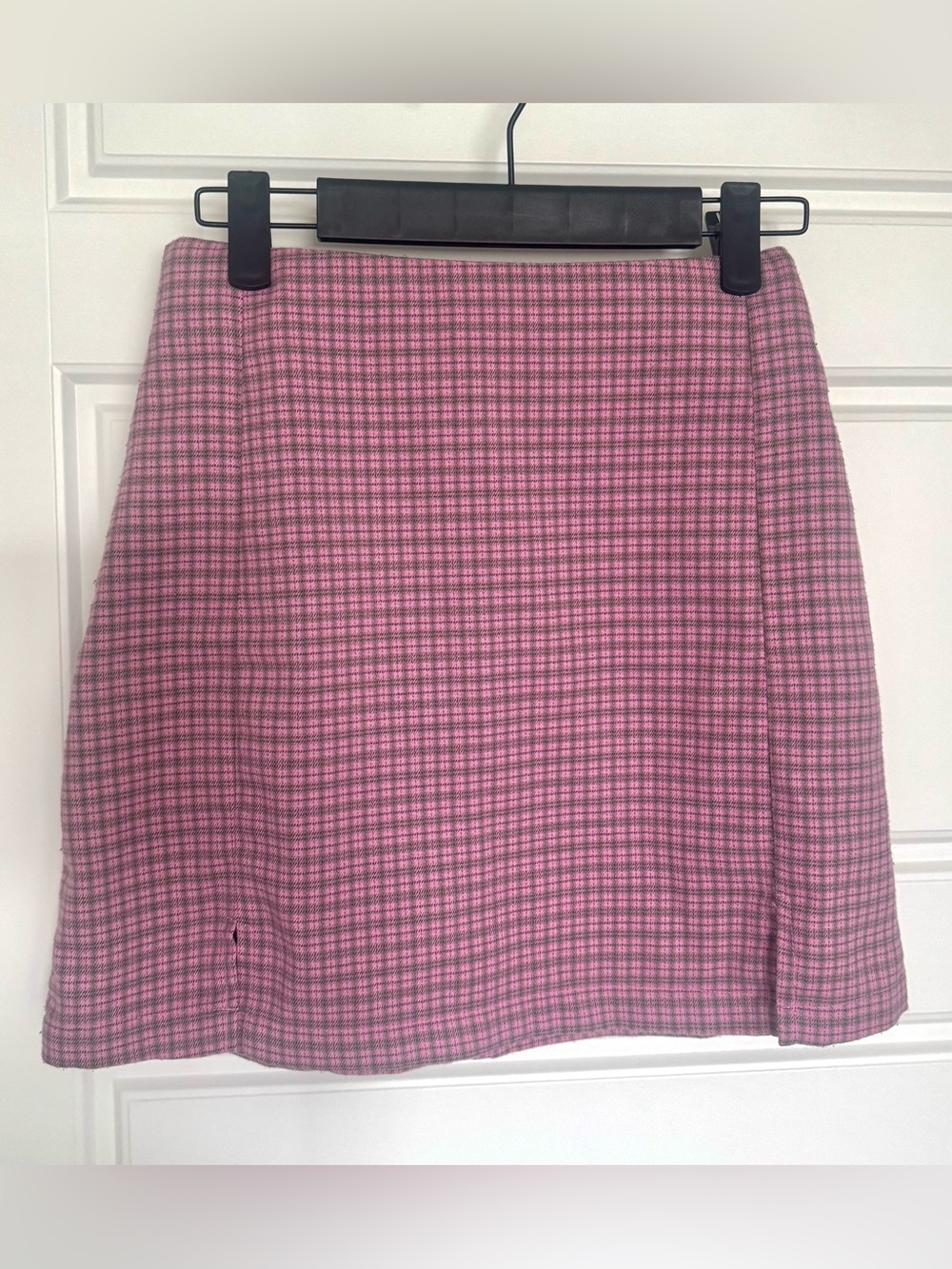 J. Galt (Brandy Melville) Pink Plaid Mini Skirt with Slits XS/S